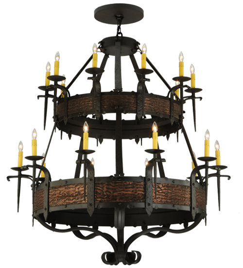  GOTHIC FORGED AND CAST IRON FAUX CANDLE SLEVES CANDLE BULB ON TOP