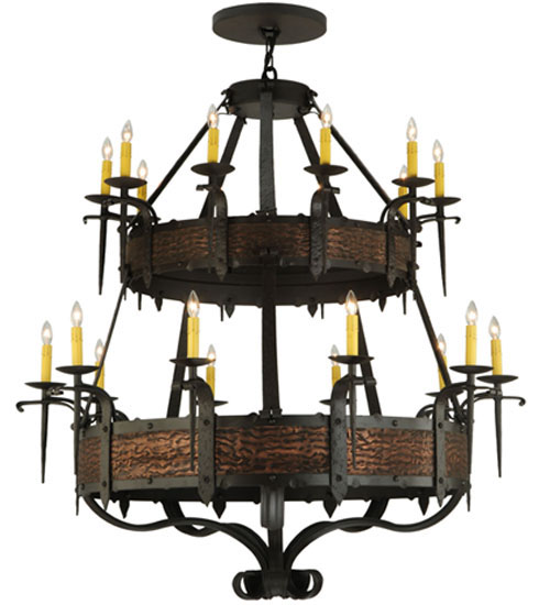  GOTHIC FORGED AND CAST IRON FAUX CANDLE SLEVES CANDLE BULB ON TOP