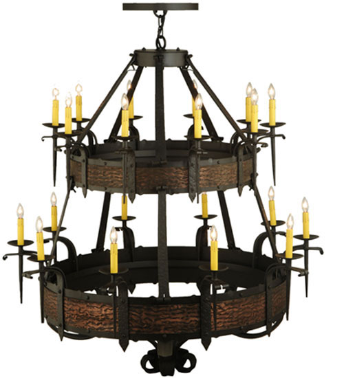  GOTHIC FORGED AND CAST IRON FAUX CANDLE SLEVES CANDLE BULB ON TOP