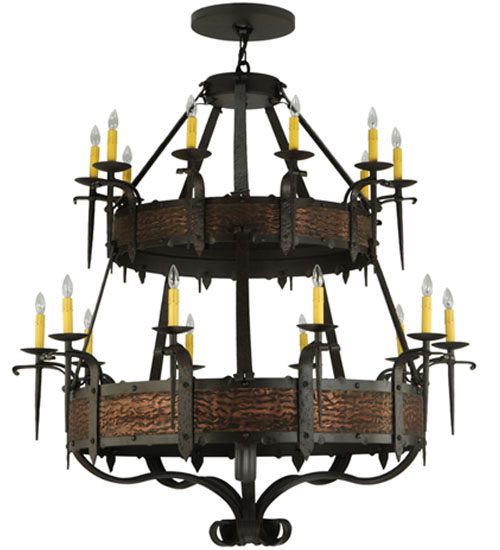  GOTHIC FORGED AND CAST IRON FAUX CANDLE SLEVES CANDLE BULB ON TOP