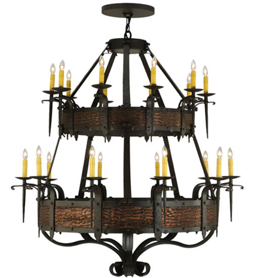  GOTHIC FORGED AND CAST IRON FAUX CANDLE SLEVES CANDLE BULB ON TOP