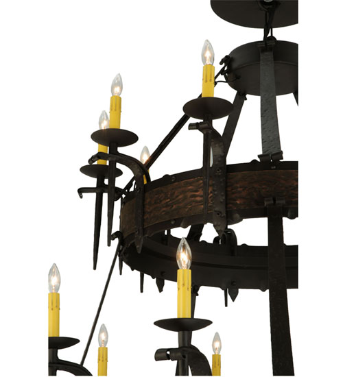  GOTHIC FORGED AND CAST IRON FAUX CANDLE SLEVES CANDLE BULB ON TOP