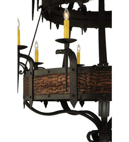  GOTHIC FORGED AND CAST IRON FAUX CANDLE SLEVES CANDLE BULB ON TOP