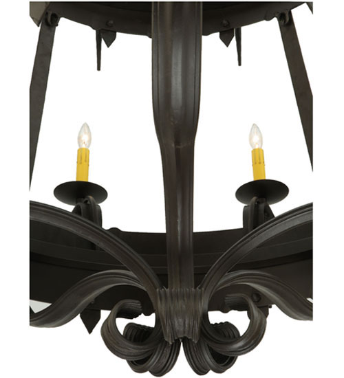  GOTHIC FORGED AND CAST IRON FAUX CANDLE SLEVES CANDLE BULB ON TOP