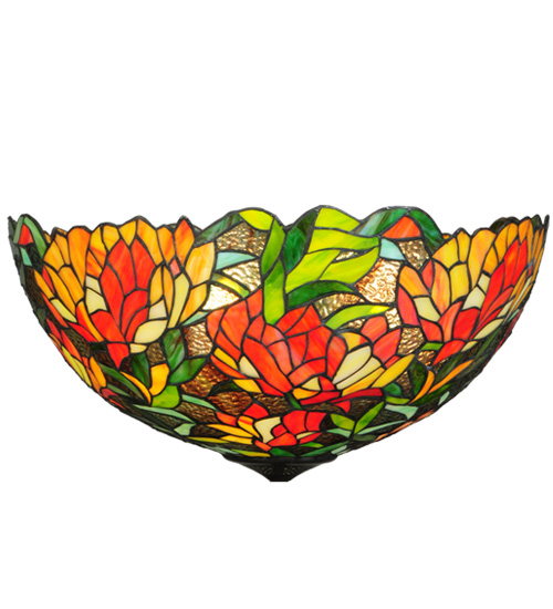  ARTS & CRAFTS FLORAL ART GLASS