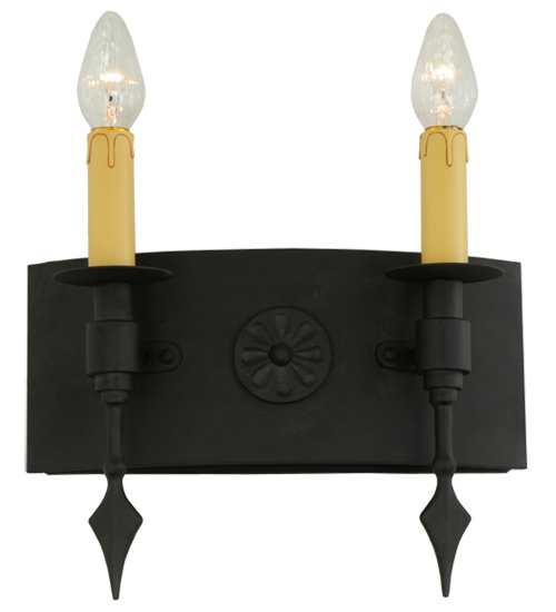  GOTHIC FORGED AND CAST IRON FAUX CANDLE SLEVES CANDLE BULB ON TOP