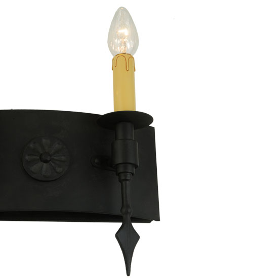  GOTHIC FORGED AND CAST IRON FAUX CANDLE SLEVES CANDLE BULB ON TOP