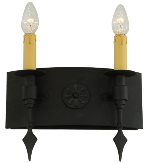  GOTHIC FORGED AND CAST IRON FAUX CANDLE SLEVES CANDLE BULB ON TOP