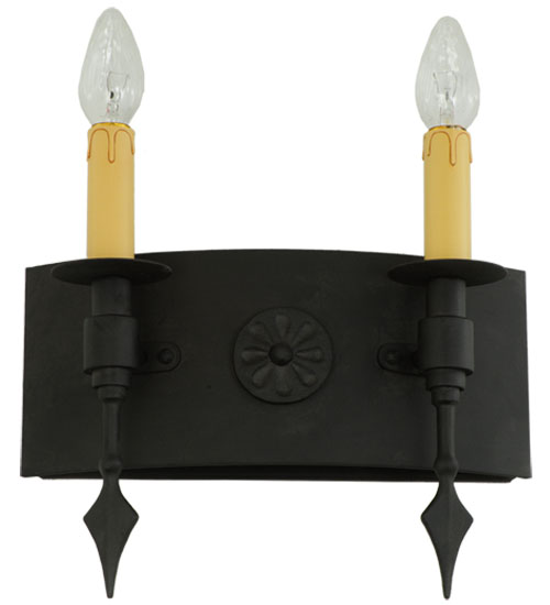  GOTHIC FORGED AND CAST IRON FAUX CANDLE SLEVES CANDLE BULB ON TOP