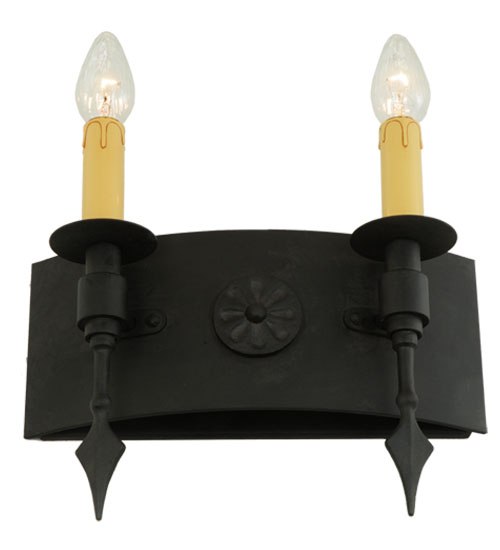  GOTHIC FORGED AND CAST IRON FAUX CANDLE SLEVES CANDLE BULB ON TOP