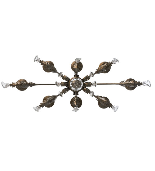  VICTORIAN SCROLL FEATURES CRAFTED OF STEEL CRYSTAL ACCENTS STAMPED/CAST METAL LEAF ROSETTE FLOWER ACCENT