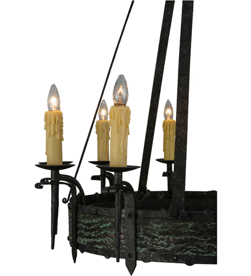  LODGE RUSTIC OR MOUNTIAN GREAT ROOM GOTHIC FORGED AND CAST IRON FAUX CANDLE SLEVES CANDLE BULB ON TOP