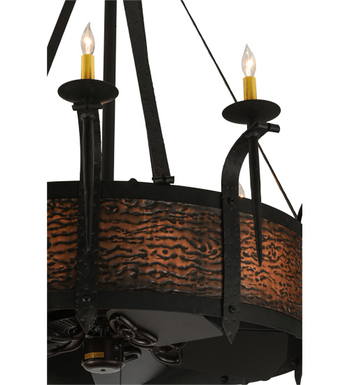  LODGE RUSTIC OR MOUNTIAN GREAT ROOM GOTHIC FORGED AND CAST IRON FAUX CANDLE SLEVES CANDLE BULB ON TOP