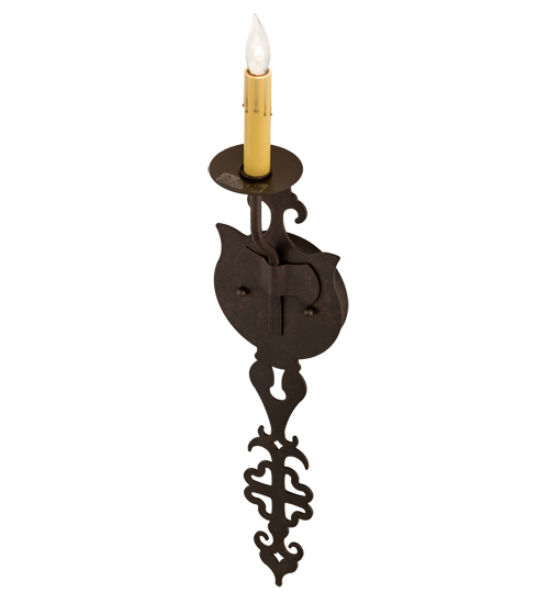  VICTORIAN GOTHIC SCROLL FEATURES CRAFTED OF STEEL FAUX CANDLE SLEVES CANDLE BULB ON TOP