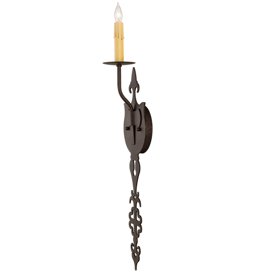  VICTORIAN GOTHIC SCROLL FEATURES CRAFTED OF STEEL FAUX CANDLE SLEVES CANDLE BULB ON TOP