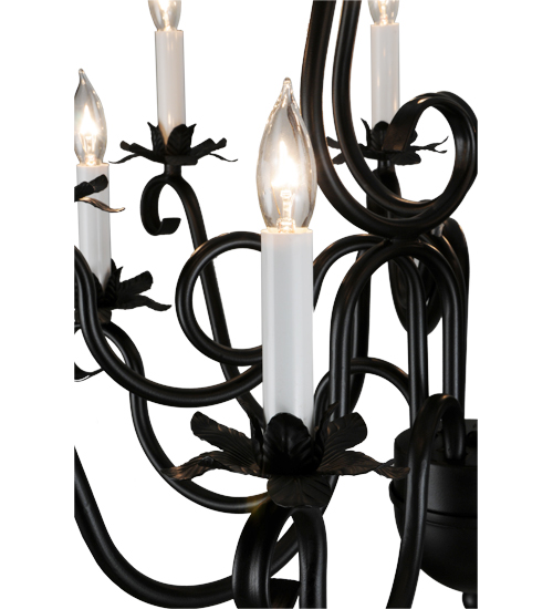  VICTORIAN GOTHIC SCROLL FEATURES CRAFTED OF STEEL FAUX CANDLE SLEVES CANDLE BULB ON TOP