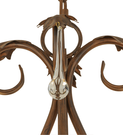  VICTORIAN SCROLL FEATURES CRAFTED OF STEEL CRYSTAL ACCENTS STAMPED/CAST METAL LEAF ROSETTE FLOWER ACCENT