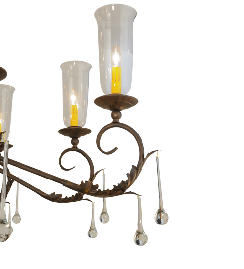  VICTORIAN SCROLL FEATURES CRAFTED OF STEEL CRYSTAL ACCENTS STAMPED/CAST METAL LEAF ROSETTE FLOWER ACCENT