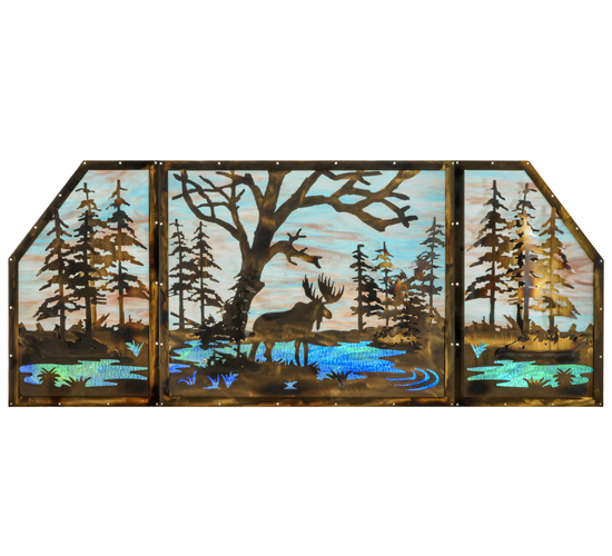  RUSTIC LODGE RUSTIC OR MOUNTIAN GREAT ROOM ART GLASS ANIMALS