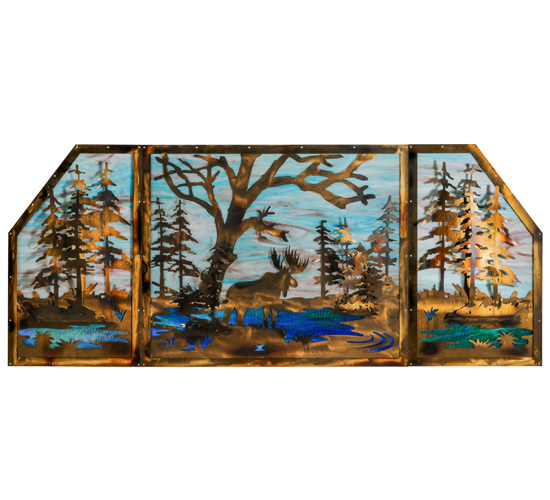  RUSTIC LODGE RUSTIC OR MOUNTIAN GREAT ROOM ART GLASS ANIMALS