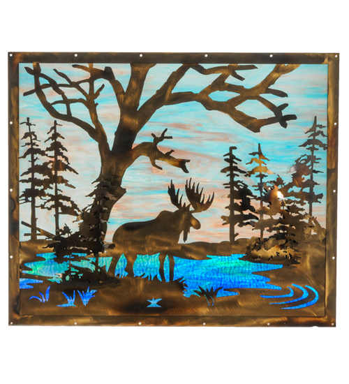  RUSTIC LODGE RUSTIC OR MOUNTIAN GREAT ROOM ART GLASS ANIMALS