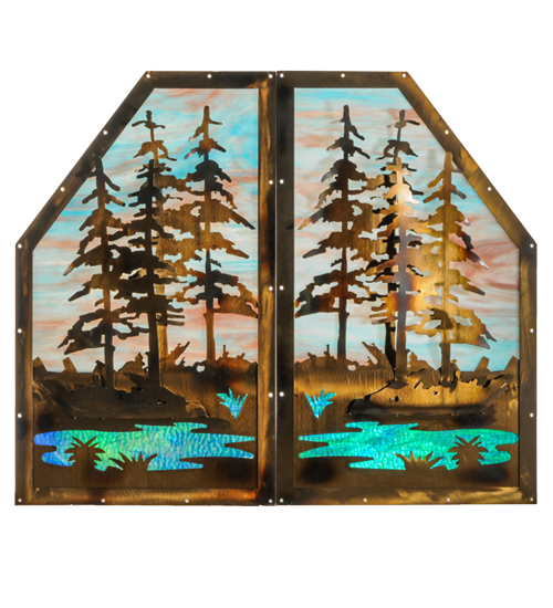  RUSTIC LODGE RUSTIC OR MOUNTIAN GREAT ROOM ART GLASS ANIMALS