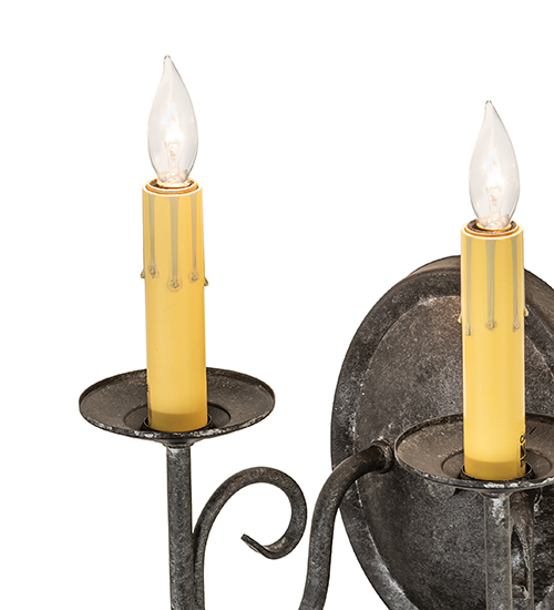  VICTORIAN FABRIC SCROLL FEATURES CRAFTED OF STEEL FAUX CANDLE SLEVES CANDLE BULB ON TOP