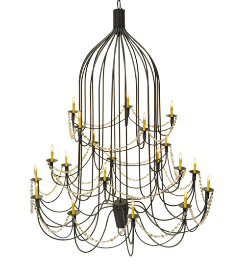  SCROLL FEATURES CRAFTED OF STEEL IN CHANDELIERS CRYSTAL ACCENTS