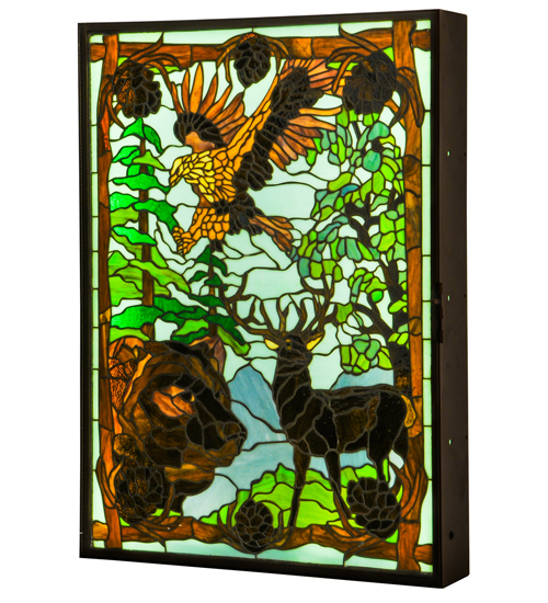  RUSTIC LODGE RUSTIC OR MOUNTIAN GREAT ROOM ART GLASS ANIMALS