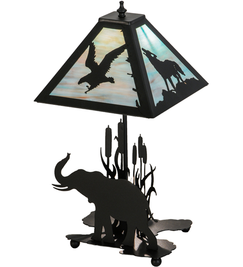  RUSTIC LODGE RUSTIC OR MOUNTIAN GREAT ROOM ART GLASS ANIMALS