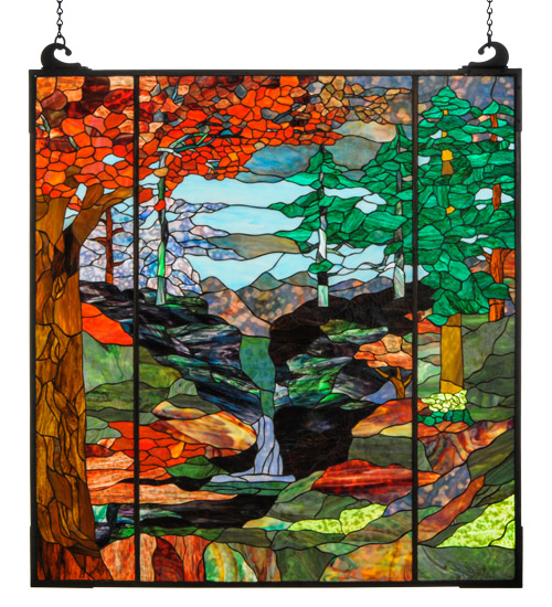  RUSTIC TIFFANY REPRODUCTION OF ORIGINAL ART GLASS COUNTRY
