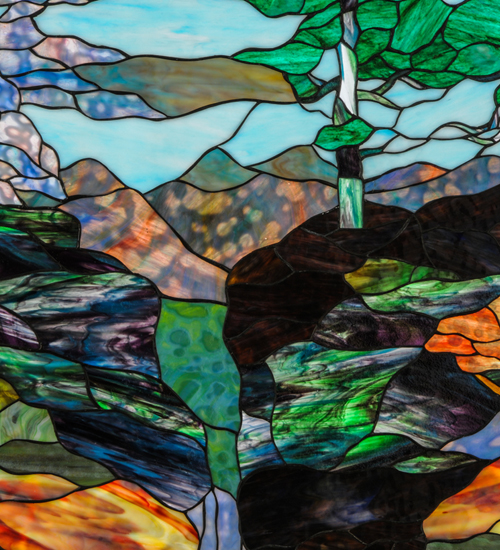  TIFFANY REPRODUCTION OF ORIGINAL ART GLASS COUNTRY