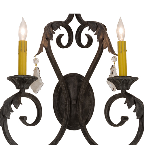  VICTORIAN SCROLL FEATURES CRAFTED OF STEEL FAUX CANDLE SLEVES CANDLE BULB ON TOP STAMPED/CAST METAL LEAF ROSETTE FLOWER ACCENT