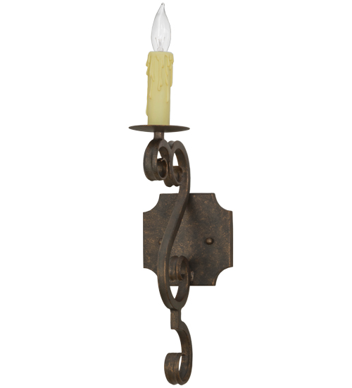  VICTORIAN SCROLL FEATURES CRAFTED OF STEEL FAUX CANDLE SLEVES CANDLE BULB ON TOP