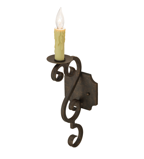  VICTORIAN SCROLL FEATURES CRAFTED OF STEEL FAUX CANDLE SLEVES CANDLE BULB ON TOP