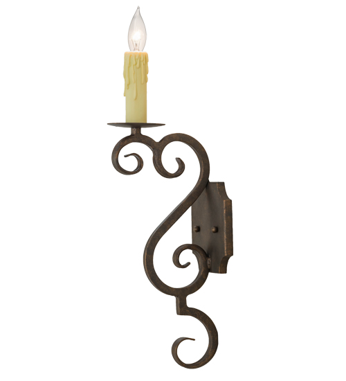  VICTORIAN SCROLL FEATURES CRAFTED OF STEEL FAUX CANDLE SLEVES CANDLE BULB ON TOP