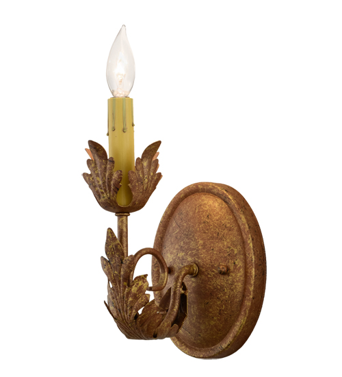  VICTORIAN SCROLL FEATURES CRAFTED OF STEEL FAUX CANDLE SLEVES CANDLE BULB ON TOP STAMPED/CAST METAL LEAF ROSETTE FLOWER ACCENT