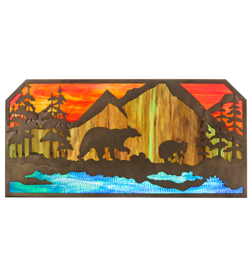  RUSTIC LODGE RUSTIC OR MOUNTIAN GREAT ROOM ART GLASS ANIMALS