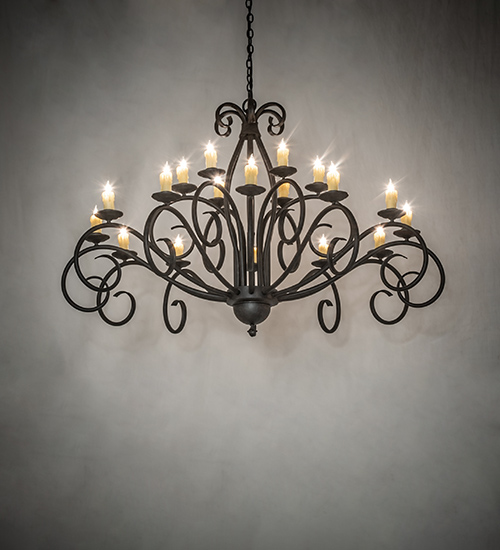  VICTORIAN CONTEMPORARY SCROLL FEATURES CRAFTED OF STEEL IN CHANDELIERS