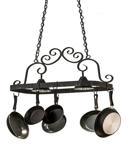 Meyda Tiffany Metal Handcrafted Oval Hanging Pot Rack