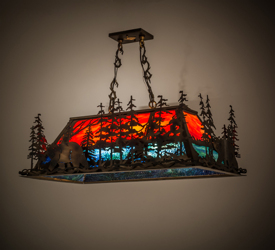  RUSTIC MISSION LODGE RUSTIC OR MOUNTIAN GREAT ROOM ART GLASS ANIMALS