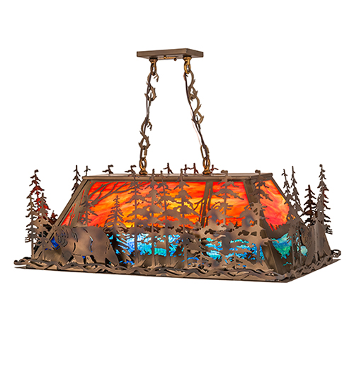  RUSTIC MISSION LODGE RUSTIC OR MOUNTIAN GREAT ROOM ART GLASS ANIMALS