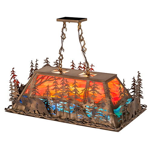  RUSTIC MISSION LODGE RUSTIC OR MOUNTIAN GREAT ROOM ART GLASS ANIMALS