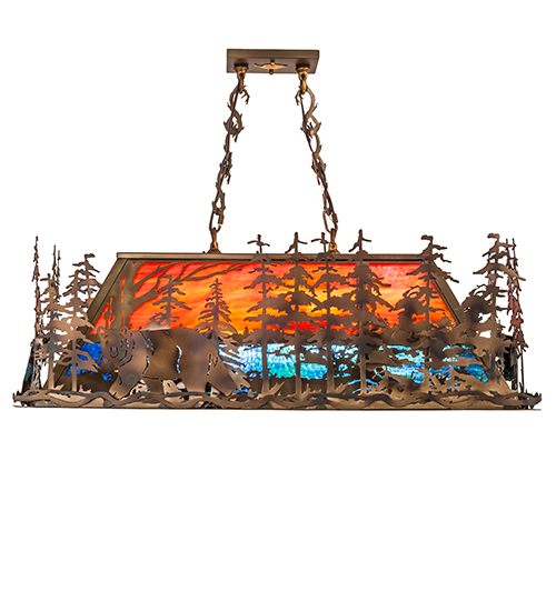  RUSTIC MISSION LODGE RUSTIC OR MOUNTIAN GREAT ROOM ART GLASS ANIMALS