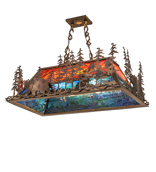  RUSTIC MISSION LODGE RUSTIC OR MOUNTIAN GREAT ROOM ART GLASS ANIMALS
