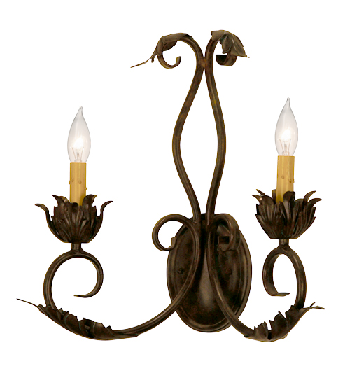  VICTORIAN GOTHIC SCROLL FEATURES CRAFTED OF STEEL FAUX CANDLE SLEVES CANDLE BULB ON TOP STAMPED/CAST METAL LEAF ROSETTE FLOWER ACCENT