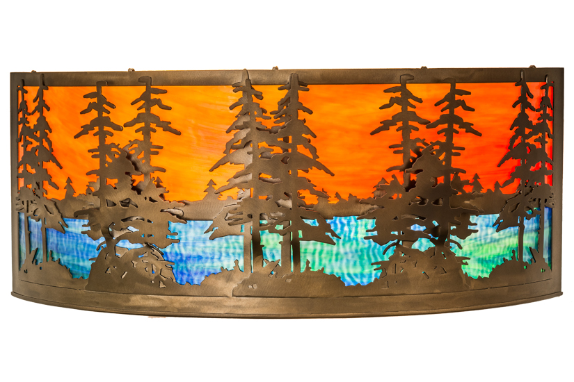  RUSTIC LODGE RUSTIC OR MOUNTIAN GREAT ROOM ART GLASS MICA