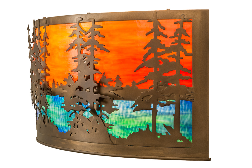  RUSTIC LODGE RUSTIC OR MOUNTIAN GREAT ROOM ART GLASS MICA