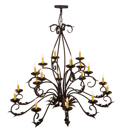  VICTORIAN SCROLL FEATURES CRAFTED OF STEEL CRYSTAL ACCENTS STAMPED/CAST METAL LEAF ROSETTE FLOWER ACCENT