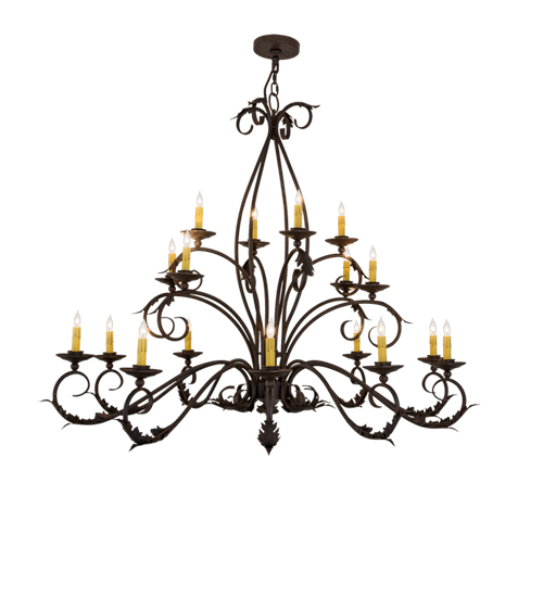  VICTORIAN SCROLL FEATURES CRAFTED OF STEEL CRYSTAL ACCENTS STAMPED/CAST METAL LEAF ROSETTE FLOWER ACCENT